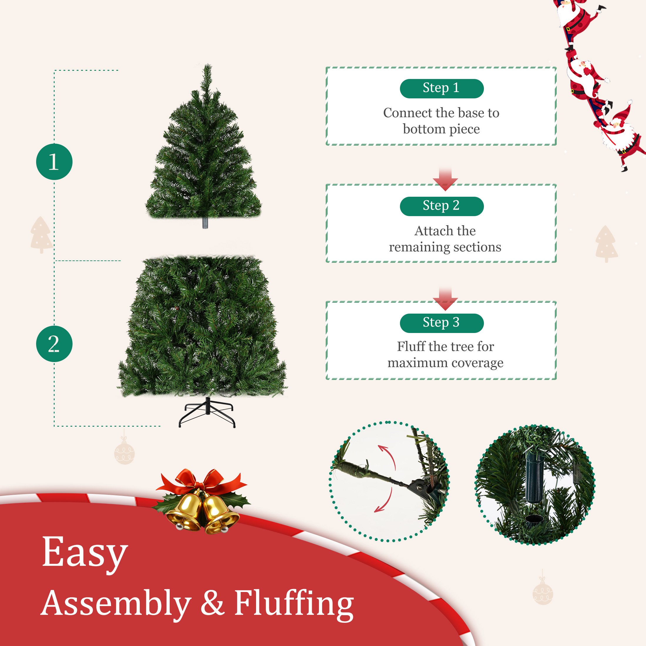 EDX 4.5 Ft Pre-Lit Artificial Christmas Tree photo 3