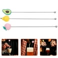 thumbnail image 6 of DiMaddie 3Pcs Coffee Beverages Stirring Rod Stainless Steel Cocktail Mixing Rod Drink Stirrer Beverage Stirring Rod with Silicone Fruit Decoration, 6 of 6