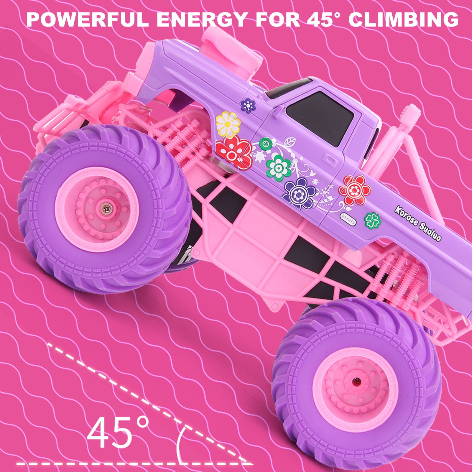 Happydeer RC Trucks Remote Controlled Toy, Remote Control Car Rubber Tires 2.4GHz Electric RC Crawler All Terrain Vehicle Off Road Truck Toddlers Boys Girls Remote Control Auto (Type B)