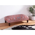 thumbnail image 2 of World Interiors Algiers Fabric Upholstered Red Pattern Ottoman in Multi-Color, 2 of 5