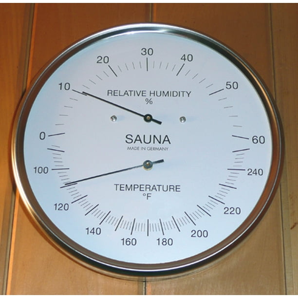 Sauna Thermometer/Hygrometer Combo, glass covered, stainless (6