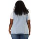 thumbnail image 5 of Women's Plus Size Jean Vest Button Down Turndown Collar Frayed Hem with Cargo Pocket Trucker Denim Vest Sky Blue 4X, 5 of 7
