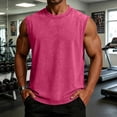 thumbnail image 2 of LTTVQM Mens Tank Tops Workout Cotton Sleeveless Loose Fit Cut off Muscle Gym Summer T Shirts Running Beach Loose Fit Tees Hot Pink M, 2 of 10