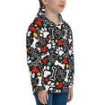 thumbnail image 3 of Sikiie Cute Puppy Footprints Youth Hoodie Sweatshirt Pullover Hooded Classic Casual Essentials Hoodiefor Boys Girls Kids -Medium, 3 of 6