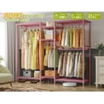 thumbnail image 2 of 77" H Clothes Rack Loads 725LBS, Freestanding Commercial Wardrobe Closet, Pink, 2 of 10