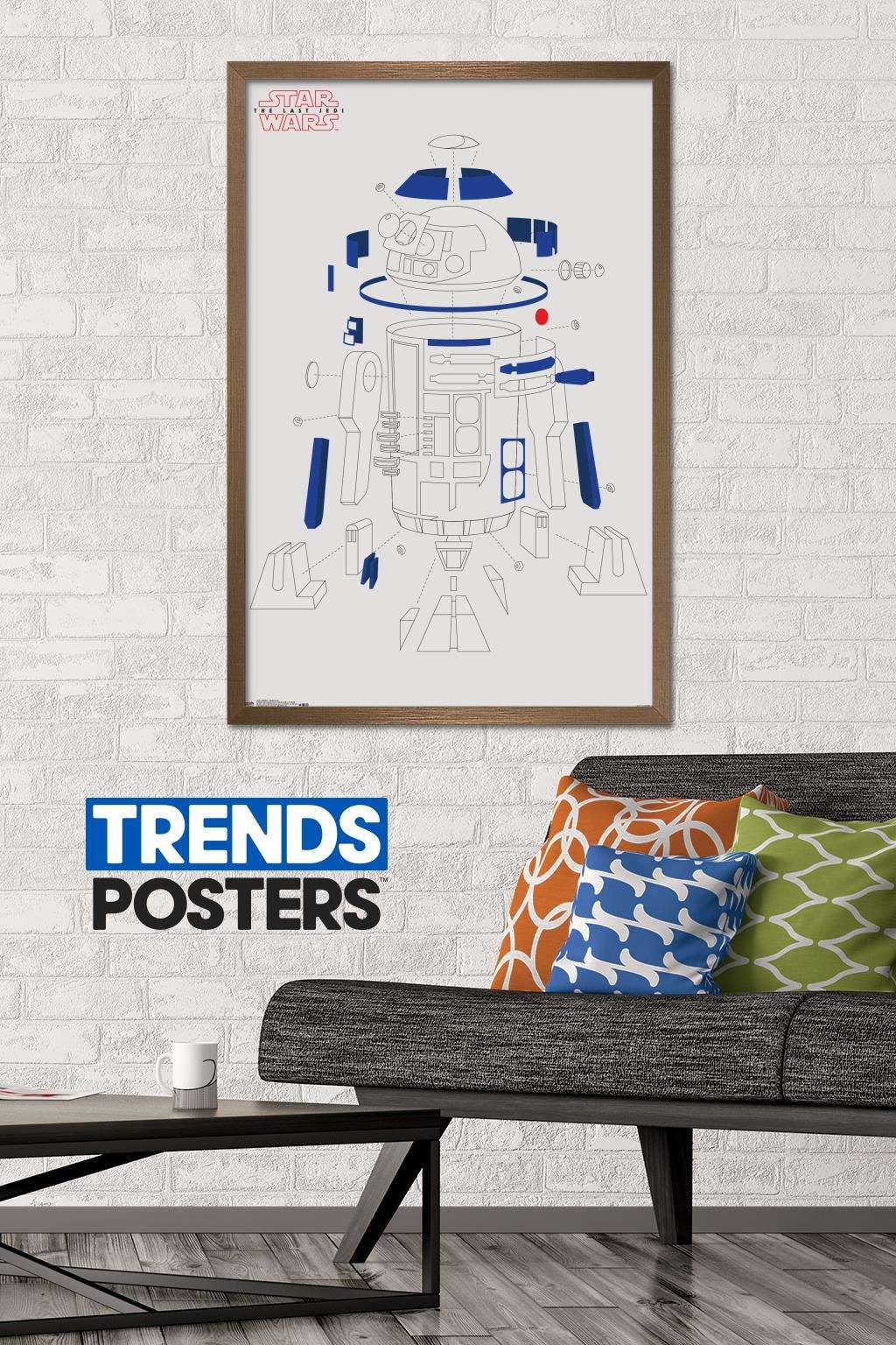 Star Wars: The Last Jedi - R2 Blowout Wall Poster, 22.375" x 34", Framed