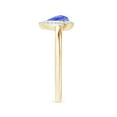 thumbnail image 3 of ANGARA Natural Bezel-Set Pear-Shaped Tanzanite Ring with Beaded Halo in 14K Yellow Gold for Women (Size-6x4mm) | December Birthstone, Anniversary, Jewelry Gift for Women | Natural Tanzanite Ring, 3 of 10