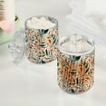 thumbnail image 2 of Yayeee 4 Pack Qtip Holder Bathroom Cotton Swab Canister with Lid Clear Dispenser Set, Beige Whimsical Leaves, 2 of 6
