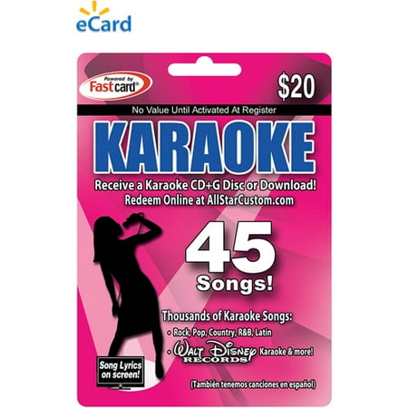 AllStarCustom.com Karaoke eCard $20 (Email Delivery)