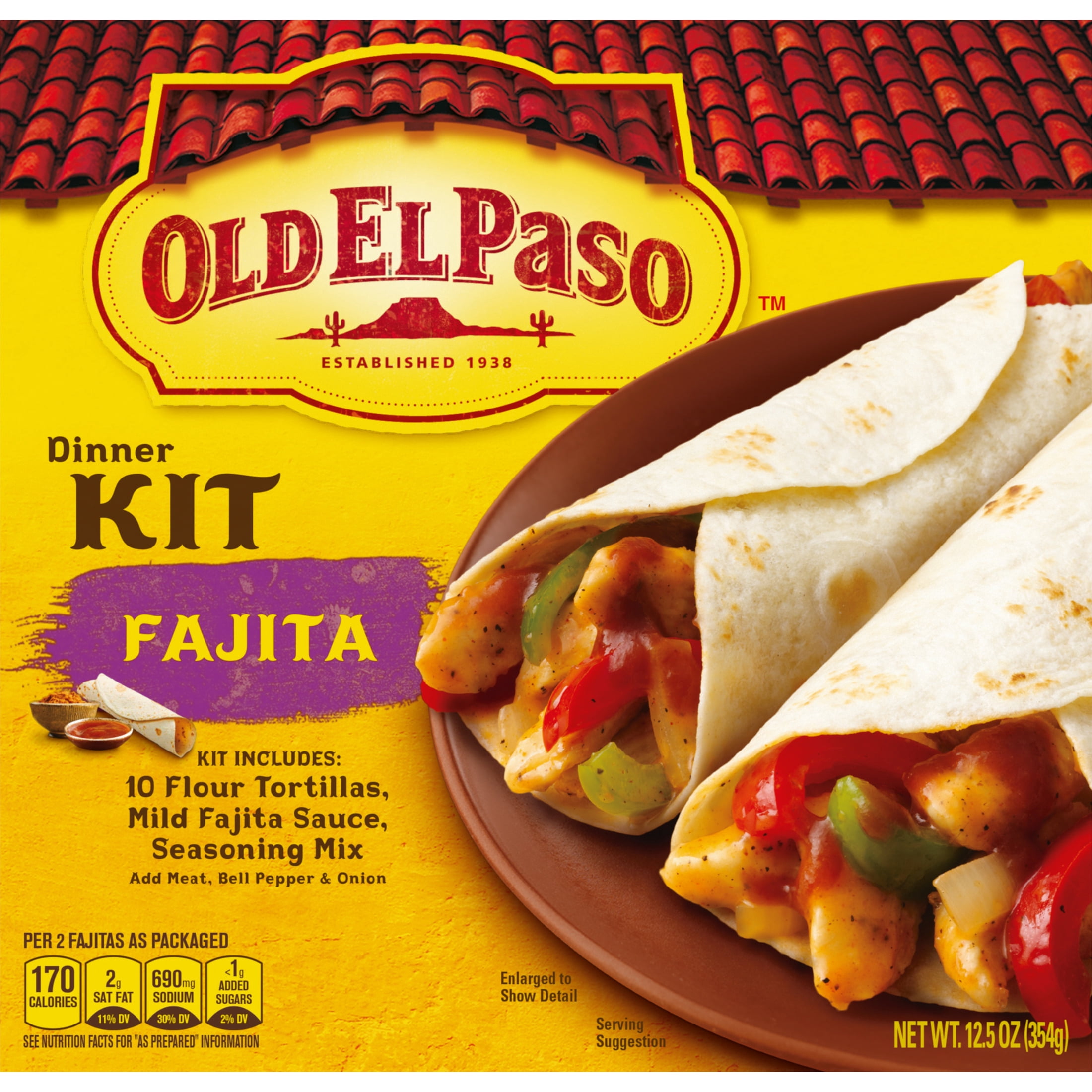 Old El Paso Fajita Dinner Kit, Easy Meal Prep, 10 Count, 12.5 oz