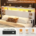 thumbnail image 6 of Homieasy King Headboard with Storage, Headboards with Power Outlets and Smart LED Light, Sturdy Head Board for King Size Bed, White, 6 of 9