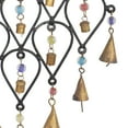 thumbnail image 6 of DecMode 24" Black Metal Bell Windchime with Bells and Chain Ring Hanger, 6 of 8