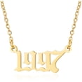 thumbnail image 1 of Collar con colgante de número de año de nacimiento, collar de acero inoxidable con número de oro y cumpleaños, joyería de cadena para mujer y niña Xemadio LRWJ198-11, 1 of 6