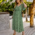 thumbnail image 7 of OAVQHLG3B V-Neck Floral Dress for Women Short Sleeve Loose Maxi Dresses Fashion Dress Women Summer 2022 Vestidos Vestir, 7 of 7