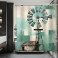 thumbnail image 3 of Rustic Shower Curtain, Farmhouse Shower Curtain, Retro Windmill Farm Western Barn Shower Curtain Set Waterproof Bath Curtain Bathroom Decor with 12 Hooks, 72x72 inches, 3 of 6