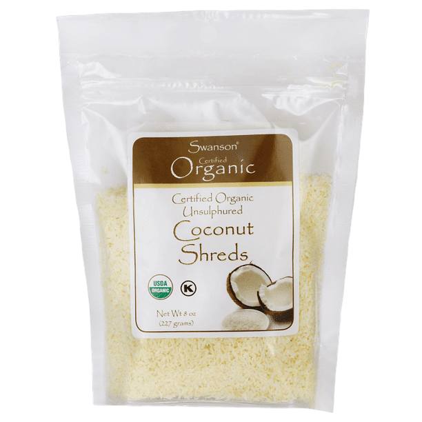 Swanson Certified Organic Unsulphured Coconut Shreds 8 oz Package