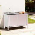 thumbnail image 3 of Ktaxon Commercial Stainless Steel Utility Sink with Cabinet, Freestanding Deep Basin Prep & Cleaning Station for Restaurant, Laundry, Garage & Outdoor Use, 3 of 8