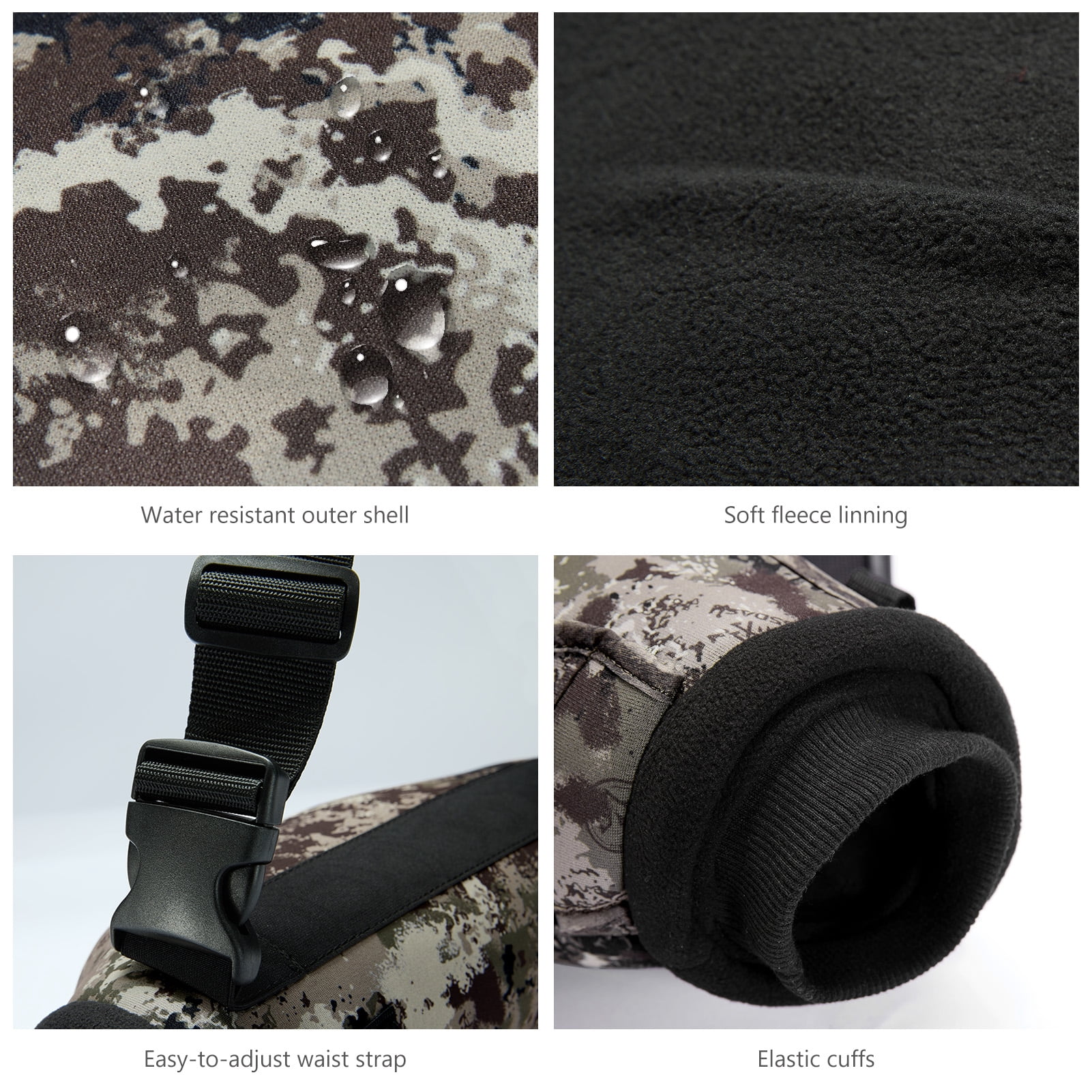 Bassdash Camo Hunting Muff Insulated Fleece Lined Hand Warmer Outdoor Windproof Water Resistant