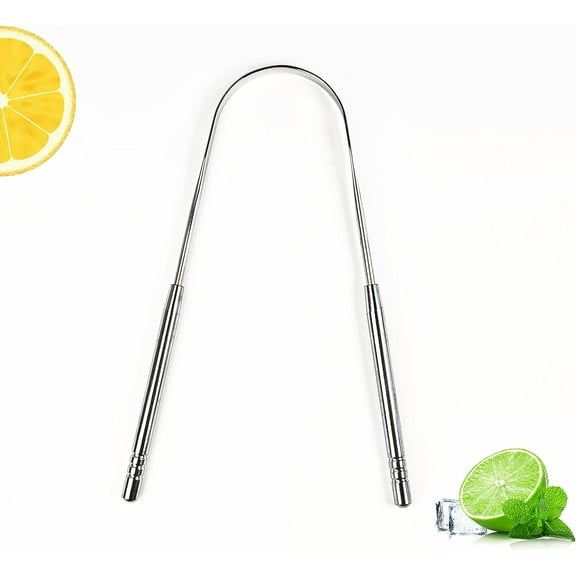Tongue Scraper Stainless Steel Tongue Cleaners Reduce Bad Breath Metal Tough Scrapers Reduce Bad Breath and Fresh Breath for Kids And Adults