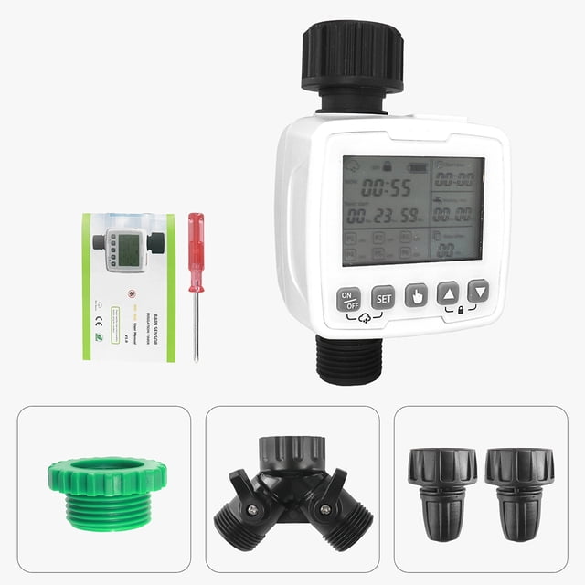 Riwcyla Sprinkler Timer,Water Timer Programmable Garden Hose Faucet Timer with Rain Delay System, IPX5 Waterproof Digital Irrigation Timer System for Lawns, With Automatic Screen Off/Child Lock, Lo