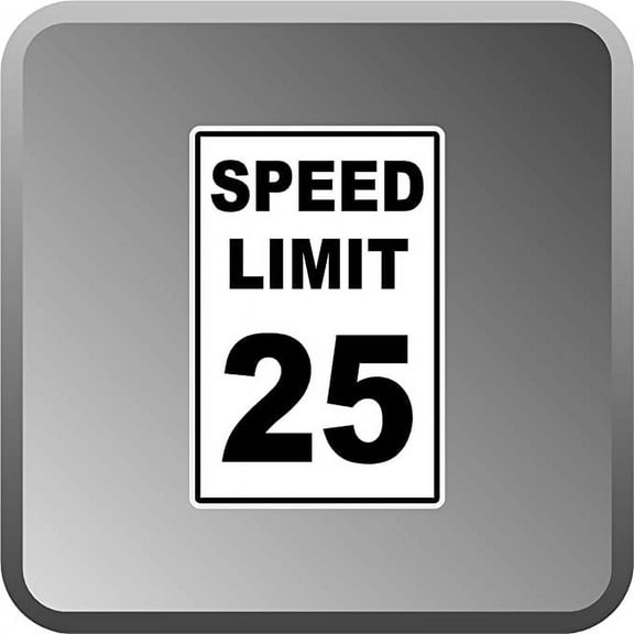25 MPH Speed Limit Aluminum .40" Thick Sign 12" X 18"