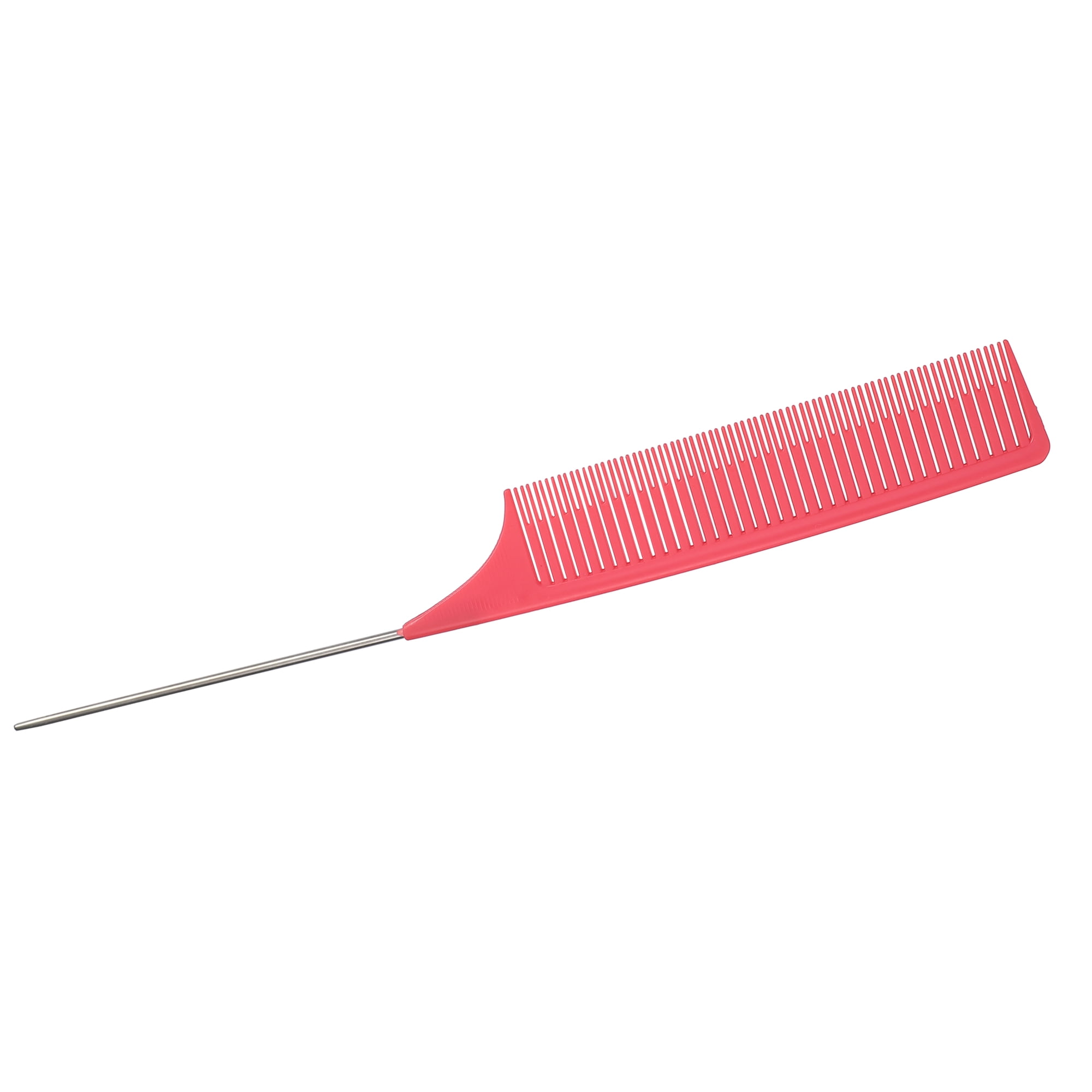 Unique Bargains Wide Tooth Hair Brush Tail Comb Home Use Styling Comb Plastic Pink