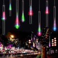 thumbnail image 3 of Outdoor Christmas Lights - 12 Inch 8 Tubes, Waterproof LED Meteor Shower Icicle Lights, Rain Drop String Lights for Christmas Party, Tree & Yard Decor (Multicolor), 3 of 7