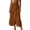 Skirt - Brown, variant on Maqroz Boho Skirts for Women Casual Midi Button Down Front Tiered Ruffle Flared Elastic Waist A-Line Vintage Swing Picnic Apparel