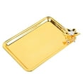 thumbnail image 2 of Table Serving Tray European Style Light Luxury Decorative Rectangular Food Service Tray with Floral Decor for Living Room KTV Hotel Gold S, 2 of 12