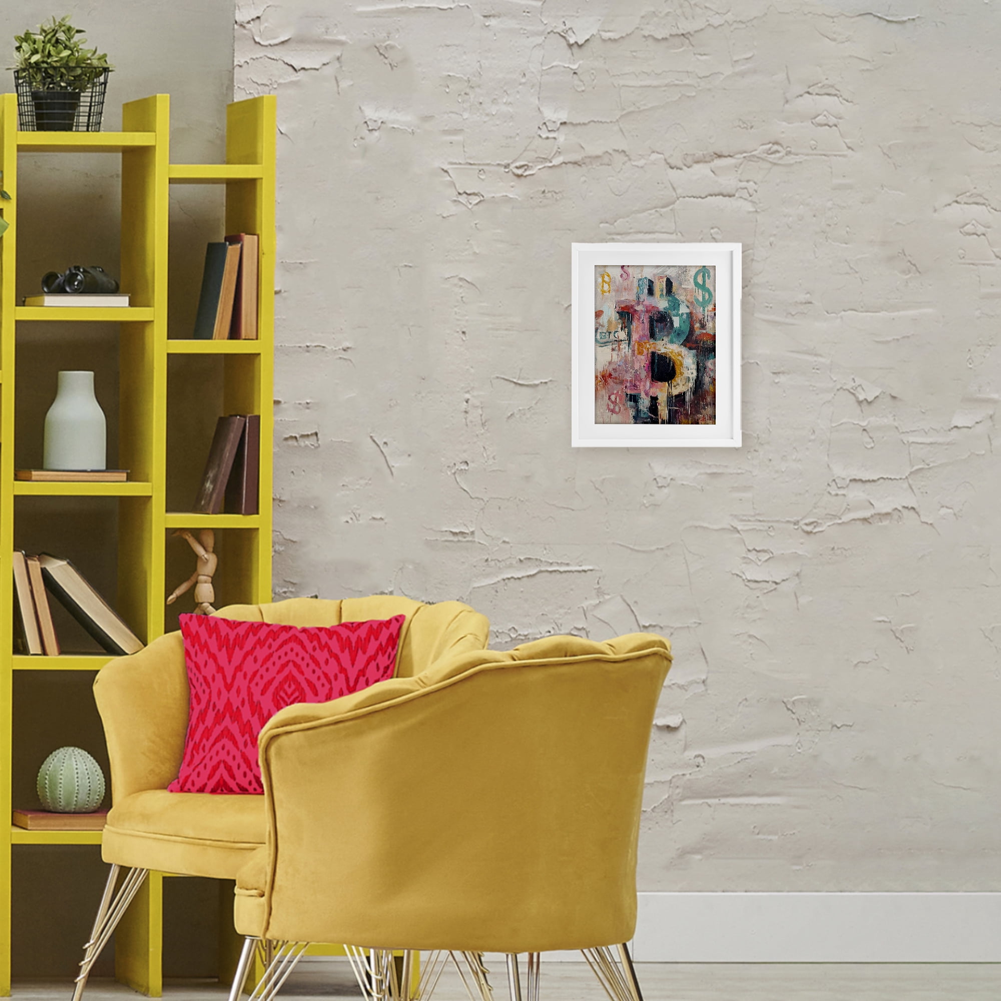 Stupell Industries Street Style Crypto Symbol White Framed Print Under Glass, design by Svetlana Aleynikova