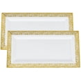thumbnail image 5 of decorative Plastic Serving Tray & Platter Set (2pk) - White & Gold Disposable Party Trays, 5 of 5