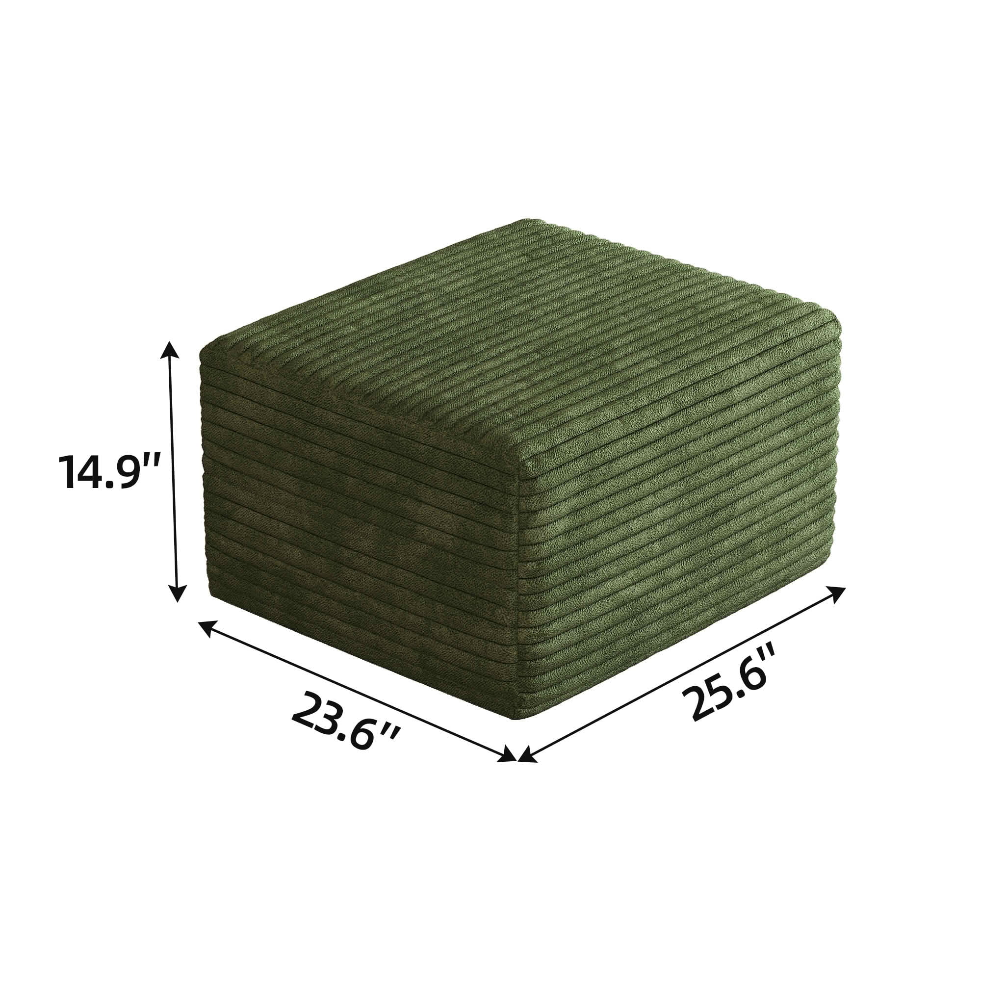 MAYEERTY Corduroy Sofa Ottoman, Plush Soft Footrest, Modular Leisure Stool with No Assembly Required, Suitable for Living Room, Apartment and Bedroom
