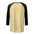 thumbnail image 5 of zaveiop 3/4 Sleeve Tops for Women Workout Jersey Shirts Baseball Style Raglan Tshirts Casual Color Block Tees Comfy Steetwear (Beige, XXL), 5 of 6