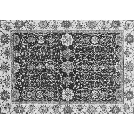 Ahgly Company Indoor Rectangle Oriental Gray Traditional Area Rugs, 7' x 9'