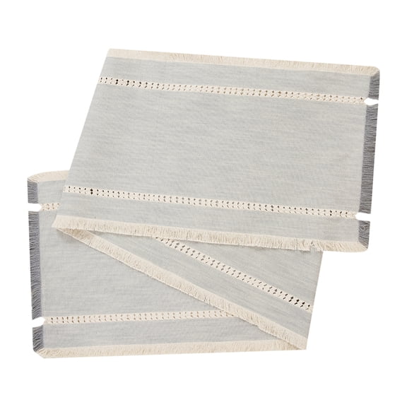 Better Homes & Gardens, Chunky Woven Fringe Table Runner - Grey - 14" x 90"