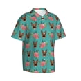 thumbnail image 2 of German Shepherd Florals Men'S 3d Print Casual Button Down Shirts, Novelty Hawaiian Short Sleeves M, 2 of 7