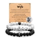 thumbnail image 1 of Pulsera de regalo para pareja, pulsera de acero inoxidable con letras de amor, pulsera de anillo de acero turquesa blanco esmerilado negro, traje, 1 of 6