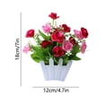 thumbnail image 3 of Arreglo floral artificial de plástico para interiores con pequeñas plantas en maceta, múltiples colores, decorativo para hogar, oficina y escritorio., 3 of 6