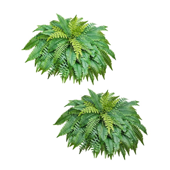 KFFKFF Artificial Ferns, 48-Inch Faux Boston Fern Bush with 67 Fronds, Decorative Greenery for Indoor and Outdoor Spaces, Made of Silk and LDPE, Ideal for Home, Porch, Garden, Office, Set of 2