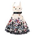 thumbnail image 3 of Vestido de mujer sin mangas con estampado de malla y retazos con cuello en V informal a la moda Pompotops  ghjkhdj8961, 3 of 4