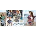 thumbnail image 7 of Hawaiian Button Down Shirts for Women Casual Short Sleeve Floral Print Blouses Summer Tops, 7 of 7