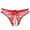 RD2, variant on Women's Panties Transparent Lace Up Crotch Open Panties for Women Open Front Details and Sheer Mesh Underwear Red One Size