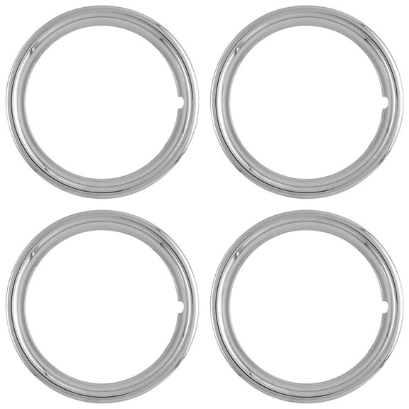 Set of 4 15" CHROME WHEEL TRIM RINGS Beauty Rims Ring Glamour Band for Steel Rim