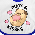 thumbnail image 4 of Inktastic Valentines Day Pugs & Kisses with Hearts Boys or Girls Baby Bib, 4 of 4