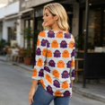 thumbnail image 5 of Halloween Shirts Women Funny 3/4 Sleeve Tops Spooky Ghost Printed T Shirts Horror Crew Neck Pullover Holiday Three Quarter Length Blouses, 5XL, 5 of 5