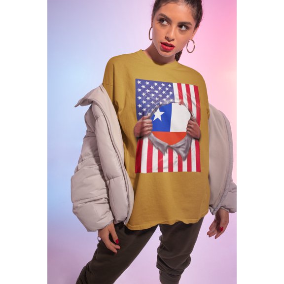 Chile Flag   USA Flag Pride T-shirt | Chilean   American Flag Rip 4th Of July | Funny Viral Latino Tees | Unisex - 4 Colors