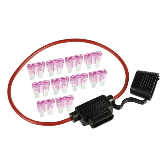 Unique Bargains 1Set 3A Standard Blade Style Fuse 16 AWG Fuse Holder 16 Gauge Fuse Holder Blade Style Inline Fuse Holder