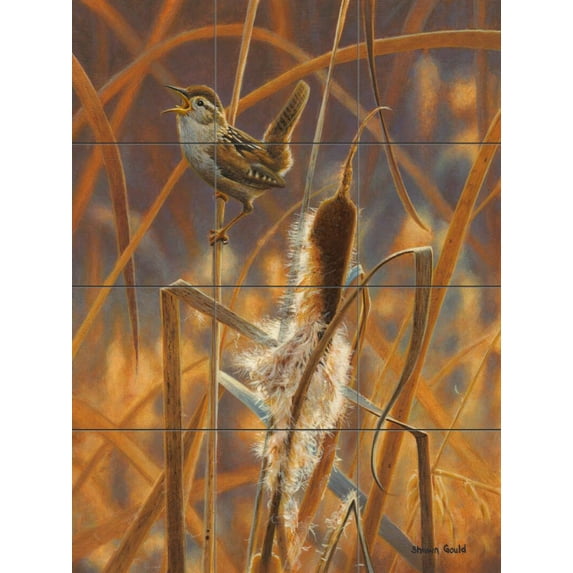 Tile Mural Kitchen Backsplash - Marsh Melody - by Shawn Gould