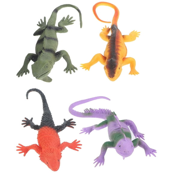 4pcs Realistic Bearded Dragon Lizard Figurines with Sound - Screaming Reptile Models for , Educational Toys, Practical Jokes, 7.67in