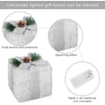 thumbnail image 3 of Set of 4 Christmas Lighted Gift Boxes Christmas Boxes with 80 LED Light String Indoor Outdoor Present Boxes Ornaments for Christmas Decoration, White, 5.1/5.9/6.7/7.48 Inches, 3 of 7